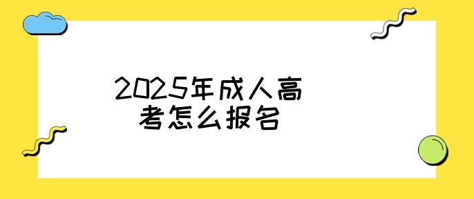 2025年成人高考怎么报名(考什么内容)